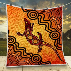 Aboriginal Rarrk Quilt Goanna Red Orange