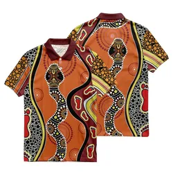 Aboriginal Dot Painting Polo Shirt Snake