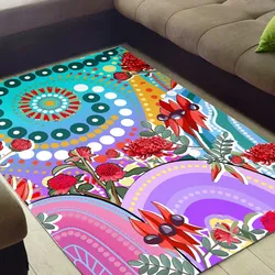 Aboriginal Urban Carpet Rug Sturt’s Desert Pea And Waratah