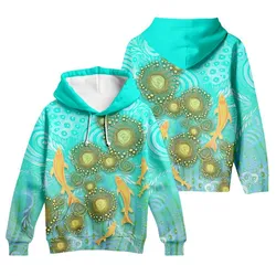 Aboriginal Dot Painting Hoodie Fish Blue Zip Up Hoodie