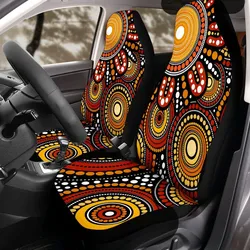 Aboriginal Dot Painting Car Seat Cover Campsite Red Brown