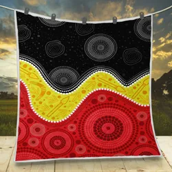 Aboriginal Dot Painting Quilt Red Earth Hunt