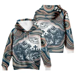 Lest We Forget Hoodie Aboriginal Soldier Military Veteran Art Zip Up Hoodie