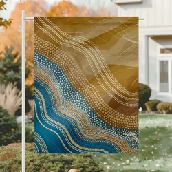 Aboriginal Urban Garden Flag The Sea