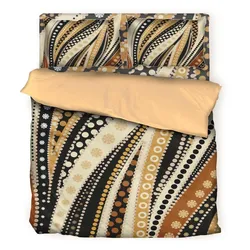 Aboriginal Dot Painting Bedding Set Path Of Ancestors Sand