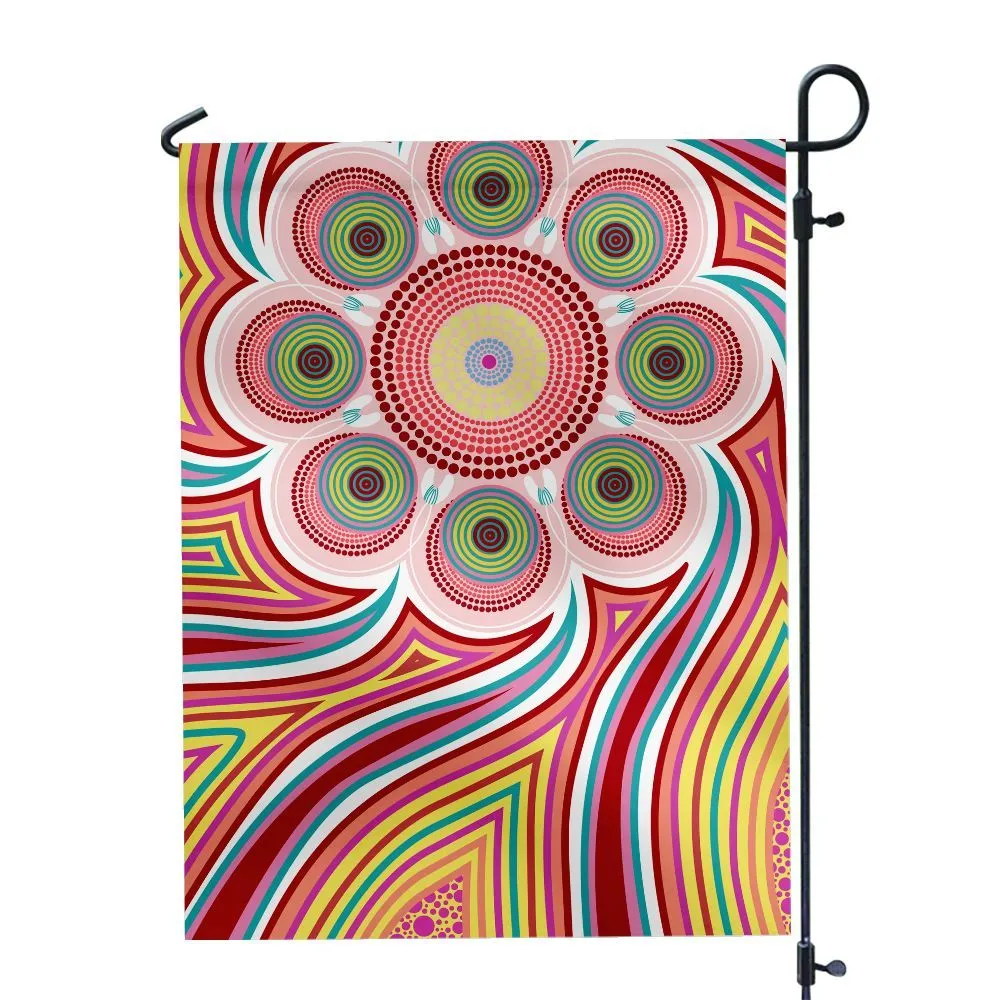 Aboriginal Urban Garden Flag Meeting Places Color Pastel