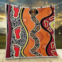 Aboriginal Dot Painting Quilt Snake