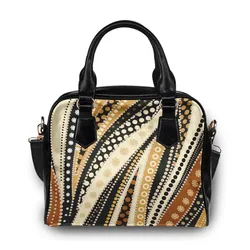 Aboriginal Dot Painting Shoulder Handbag Path Of Ancestors Sand