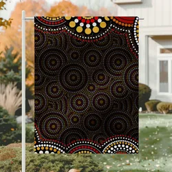 Aboriginal Dot Painting Garden Flag Campsite Yellow Red