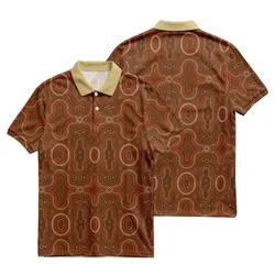 Aboriginal Dot Painting Polo Shirt Red Earth Paths