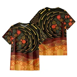 Aboriginal Dot Painting T-Shirt Tree Red