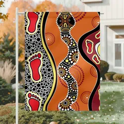 Aboriginal Dot Painting Garden Flag Snake