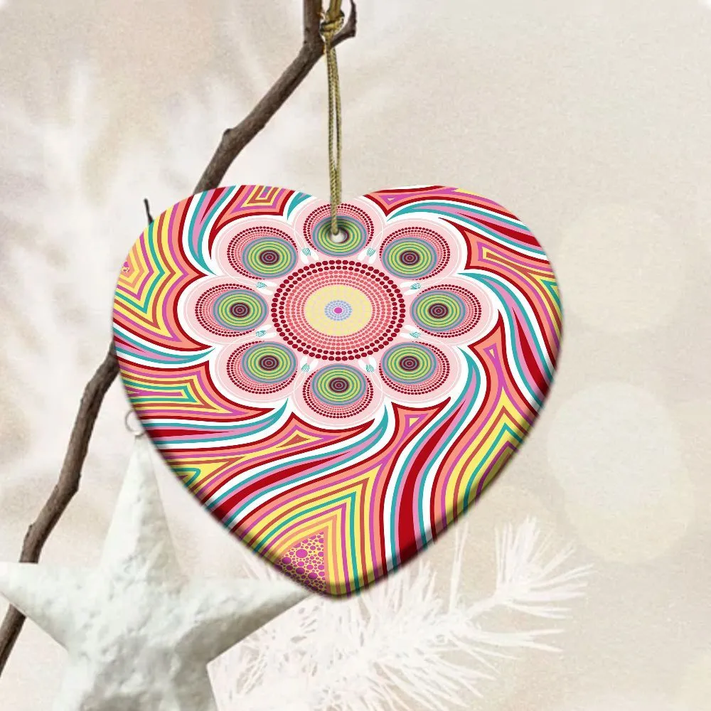 Aboriginal Urban Ornament Meeting Places Color Pastel Ceramic Ornament