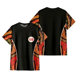 Aboriginal Dot Painting Custom Logo T-Shirt Campsite Earthy Red Orange