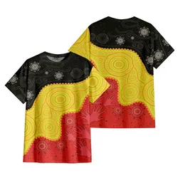 Aboriginal Dot Painting T-Shirt Hand Prints Black Red