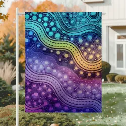 Aboriginal Dot Painting Garden Flag Aurora Spirit