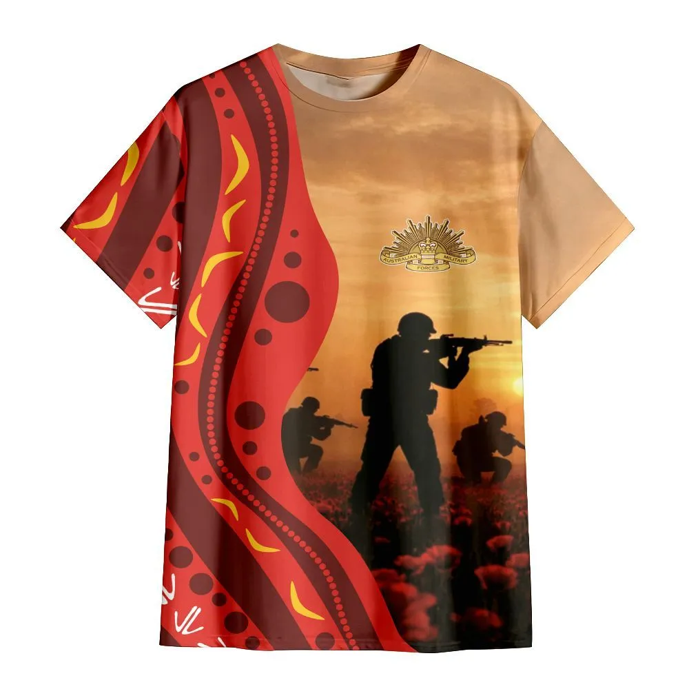 Lest We Forget T-Shirt Aboriginal Australian Military Forces