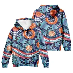 Aboriginal Dot Painting Hoodie Turtle Waterhole Royal Blue Zip Up Hoodie