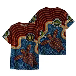 Aboriginal Dot Painting T-Shirt Green Sea Turtle NaiDoc Festival 2026