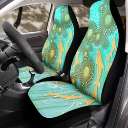 Aboriginal Dot Painting Car Seat Cover Fish Blue