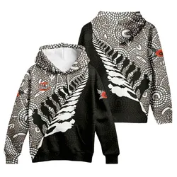 Lest We Forget Hoodie Aboriginal Soldier Fern Leaf Silhouette Zip Up Hoodie