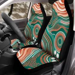 Aboriginal Dot Painting Car Seat Cover Running River Green Orange