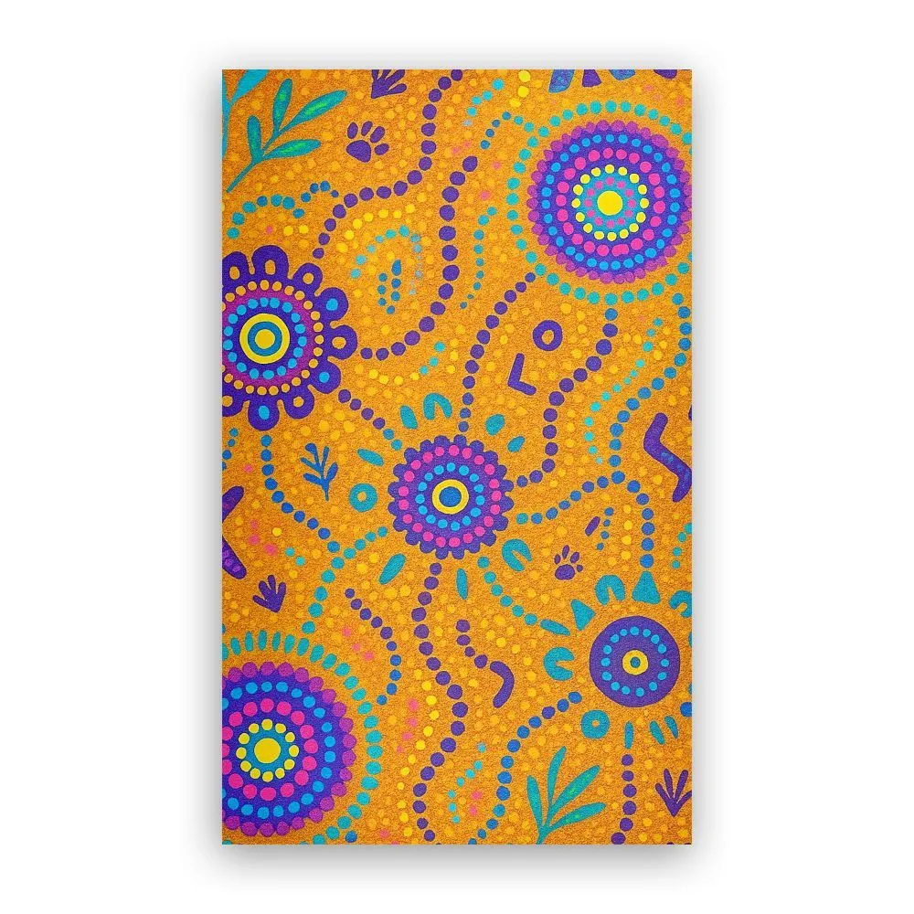 Aboriginal Dot Painting Carpet Rug Waterway Orange