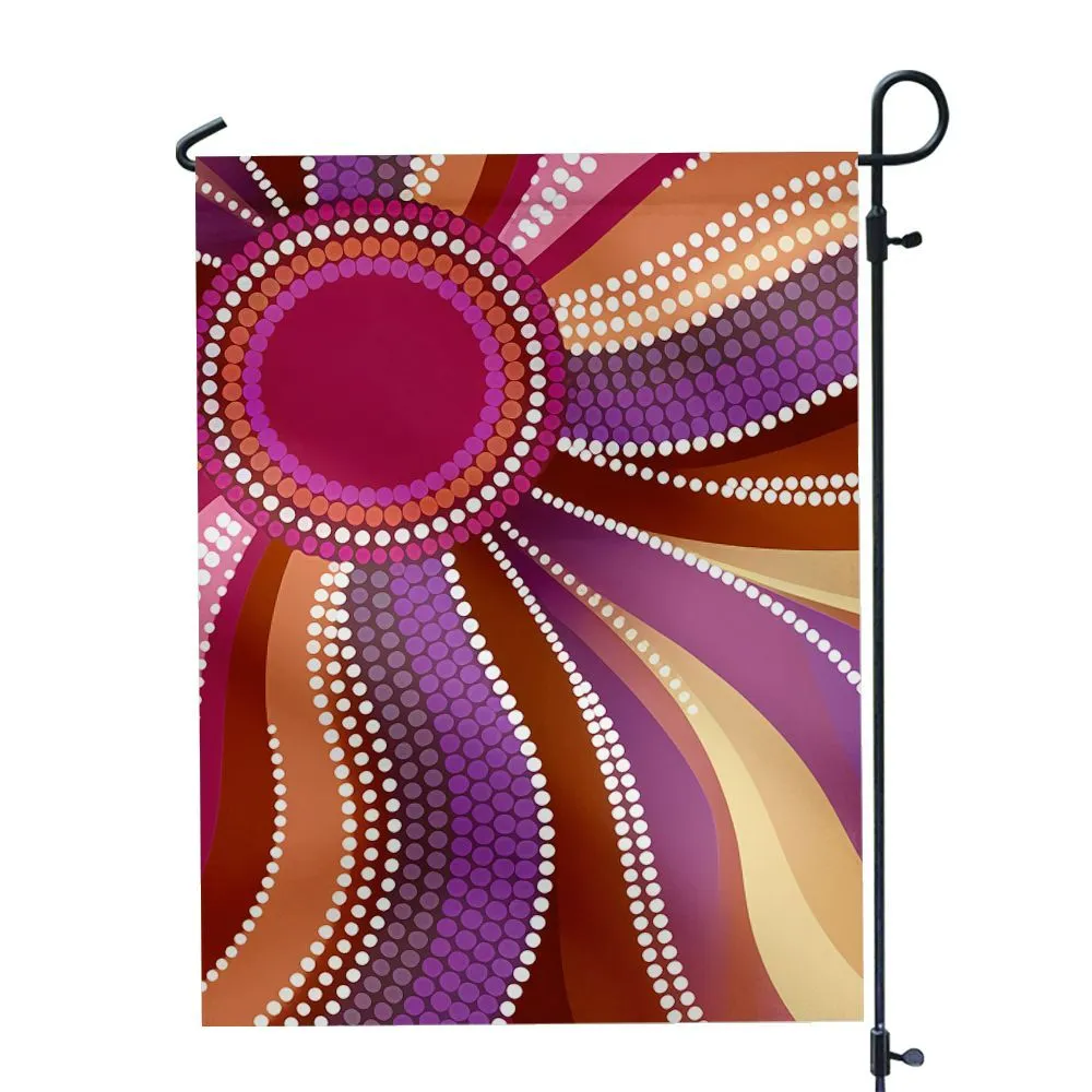 Aboriginal Dot Painting Garden Flag Waterpath Magenta