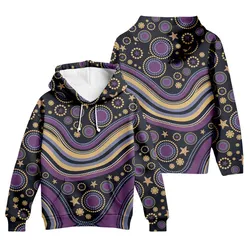 Aboriginal Dot Painting Hoodie Ocean Spirits Blue Purple Urban Zip Up Hoodie