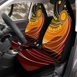 Aboriginal Dot Painting Car Seat Cover Meeting Place Red Dark Brown