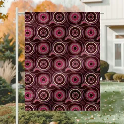 Aboriginal Dot Painting Garden Flag Waterhole Pattern Neon Pink Urban