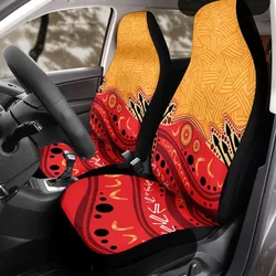 Aboriginal Rarrk Car Seat Cover Boomerang Spear Red Orange Dot Painting