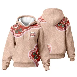 Aboriginal Dot Painting Custom Logo Women's Hoodie Campsite Zip Up Hoodie