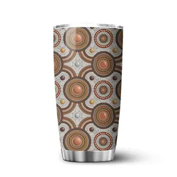 Aboriginal Dot Painting Tumbler Campsite Pattern