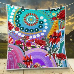 Aboriginal Urban Quilt Sturt’s Desert Pea And Waratah