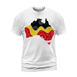 Aboriginal Dot Painting Men's Shirt Red Earth Hunt Land Map