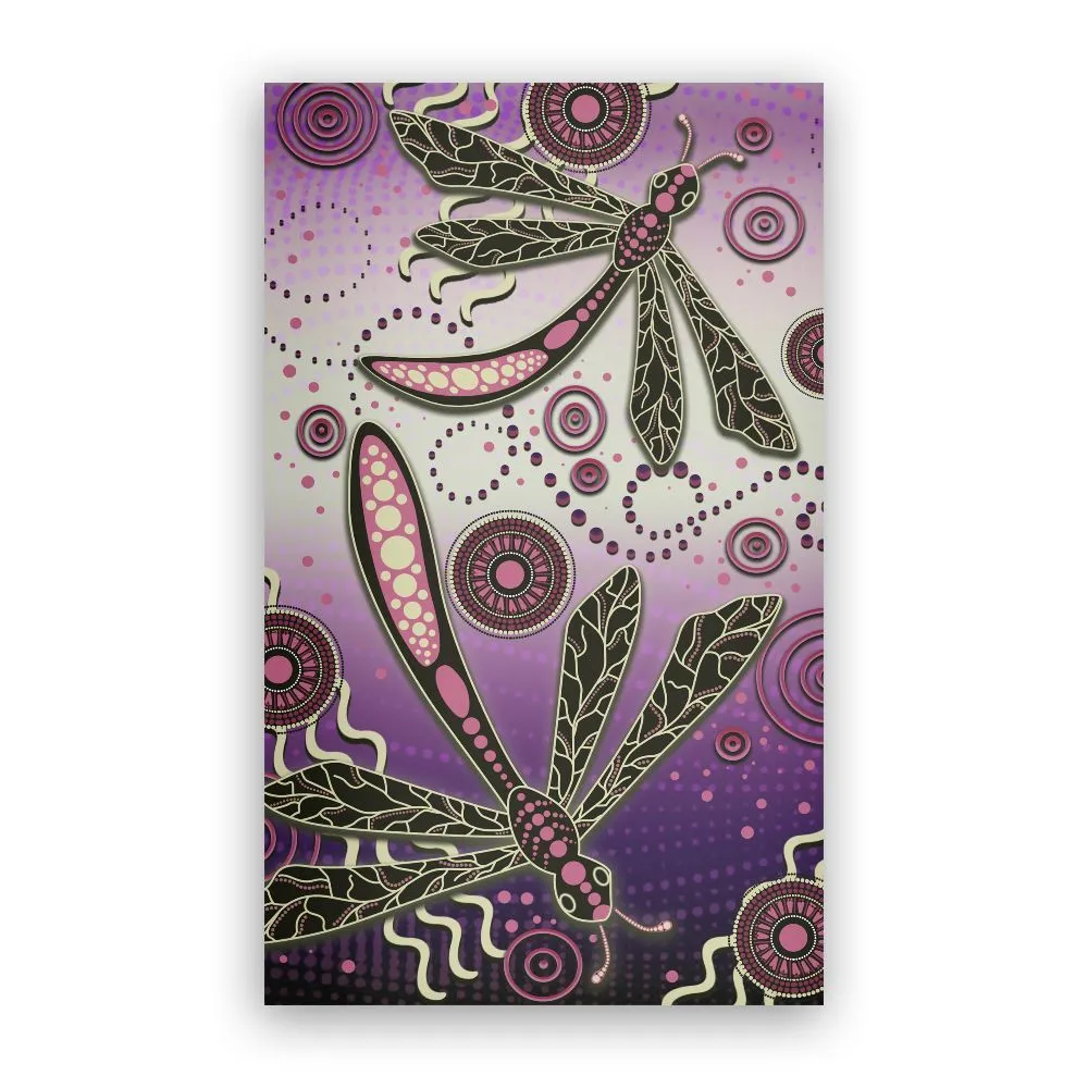 Aboriginal Dot Painting Carpet Rug Dragonfly Mauve Urban