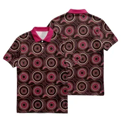 Aboriginal Dot Painting Polo Shirt Waterhole Pattern Neon Pink Urban