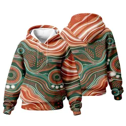 Aboriginal Dot Painting Women Hoodie Running River Green Orange Zip Up Hoodie