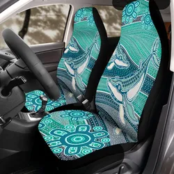 Aboriginal Dot Painting Car Seat Cover Whale Dot Blue Green
