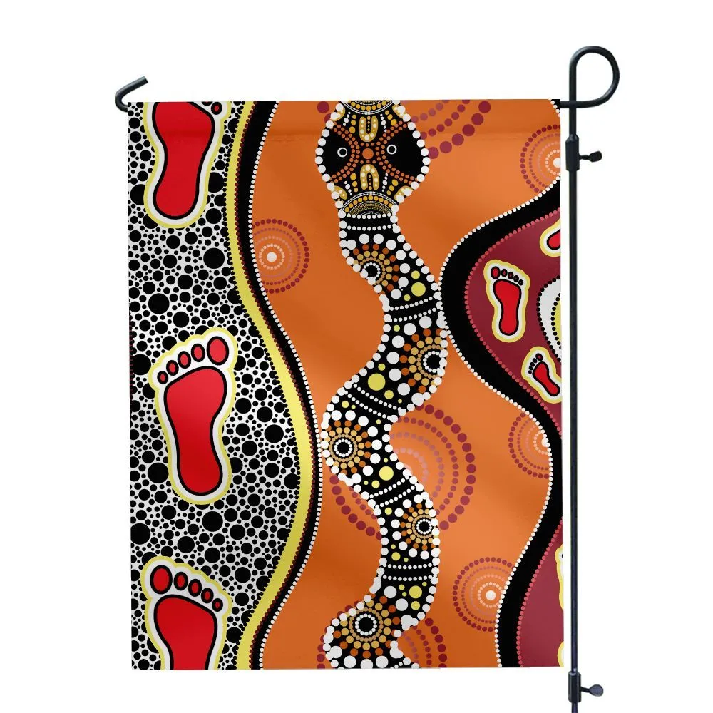 Aboriginal Dot Painting Garden Flag Snake