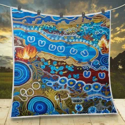 Aboriginal Urban Quilt Gathering Place Blue
