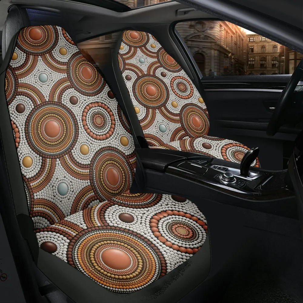 Aboriginal Dot Painting Car Seat Cover Campsite Pattern