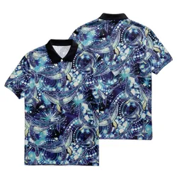 Aboriginal Dot Painting Polo Shirt Whale Pattern Blue