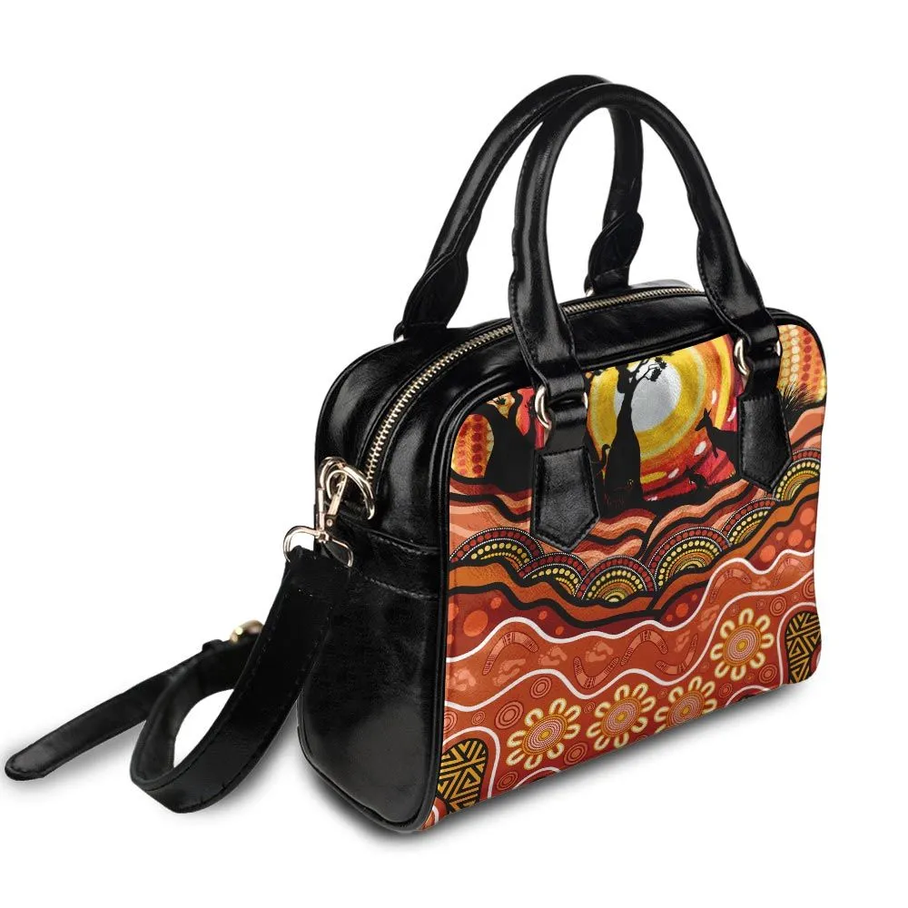 Aboriginal Urban Shoulder Handbag Hunting Animals