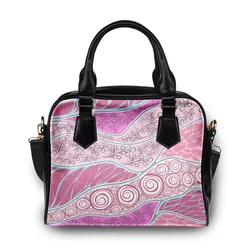 Aboriginal Urban Shoulder Handbag Bush Plant Pink
