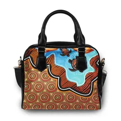 Aboriginal Dot Painting Shoulder Handbag Turtle Orange Color Rarrk