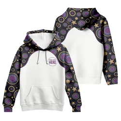 Aboriginal Dot Painting Custom Logo Hoodie Ocean Spirits Blue Purple Urban Zip Up Hoodie