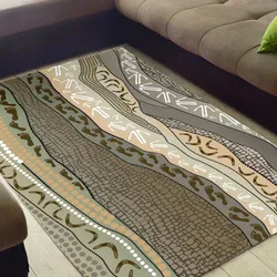Aboriginal Rarrk Carpet Rug Hunting Grey Brown