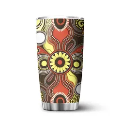 Aboriginal Dot Painting Tumbler Red Earth